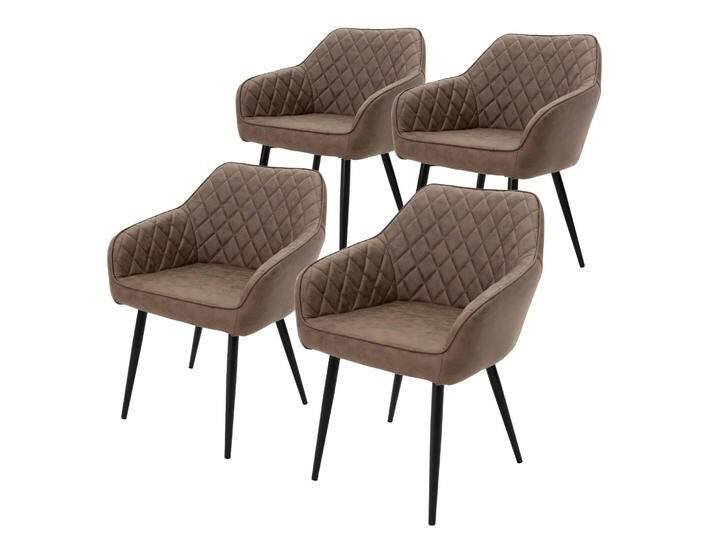 ML-Design 4er-Set Esszimmerstühle Sanders braun Kunstleder 57x53x64 cm NADUVI von Sanders