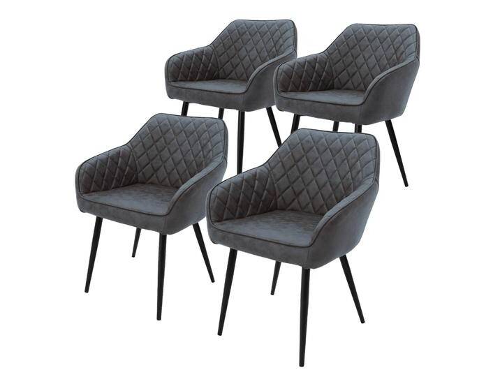ML-Design 4er-Set Esszimmerstühle Sanders grau Kunstleder 63x80x60 cm NADUVI von Sanders
