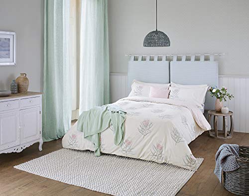 Sanderson Protea Blume BEZUG SEA PINK, 100% Baumwoll-Perkal, Fadenzahl 220, Rose, Super King von Sanderson