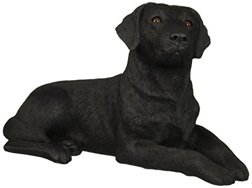Sandicast Große Life Größe schwarz Labrador Retriever Skulptur, weiß, Original Size von Sandicast