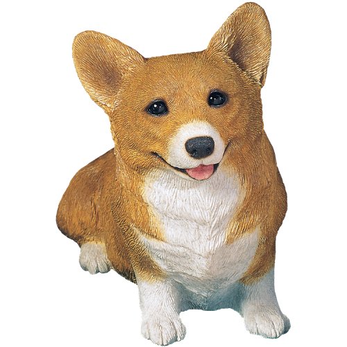 Sandicast Original Size Red Pembroke Welsh Corgi Sculpture, Sitting von Sandicast