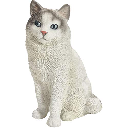 Sandicast Ragdoll-Katzenskulptur, klein, zweifarbig, Weiß/Grau von Sandicast