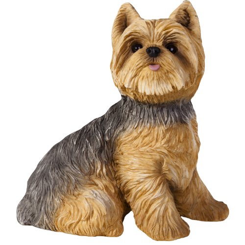 Sandicast Yorkshire Terrier Sculpture, Sitting, Small Size von Sandicast