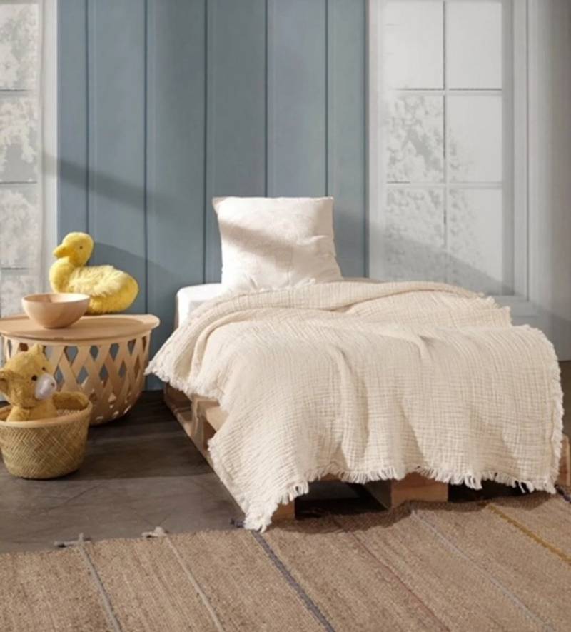 Kinderdecke Musselin Kinderdecke aus Biobaumwolle in verschieden Farben, Sandiik, Kuscheldecke für Kids von Sandiik