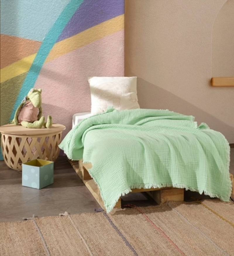 Kinderdecke Musselin Kinderdecke aus Biobaumwolle in verschieden Farben, Sandiik, Kuscheldecke für Kids von Sandiik