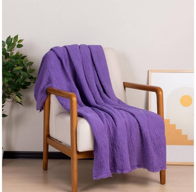 Plaid Musselin Plaid aus Biobaumwolle 130x180cm, Sandiik, Made in Stuttgart von Sandiik