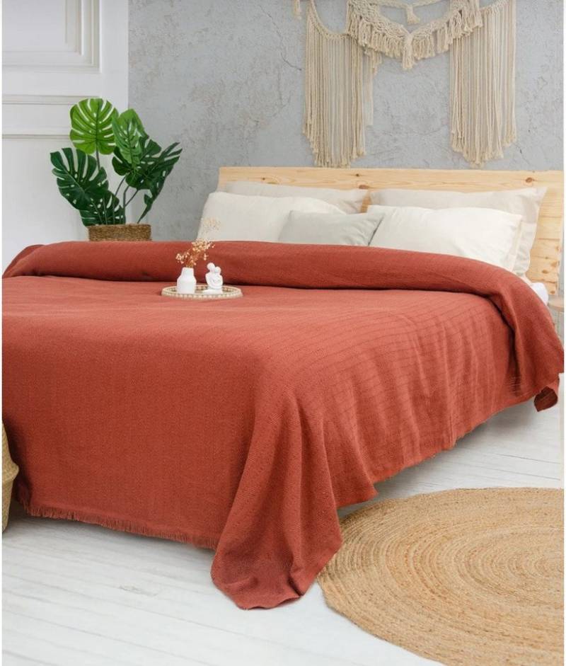 Wohndecke Mea Classic 220x240cm in Terracotta, Sandiik von Sandiik