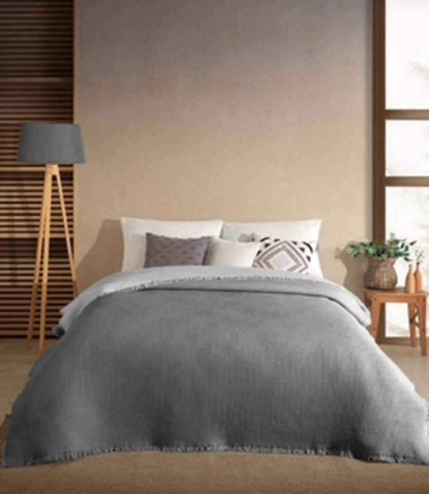 Wohndecke Musselin Decke Double Face Buse in Grau/Beige, Sandiik, Super Weich Wohndecke Musselin Decke Double Face Buse in Grau/Beige, Sandiik, Super Weich von Sandiik