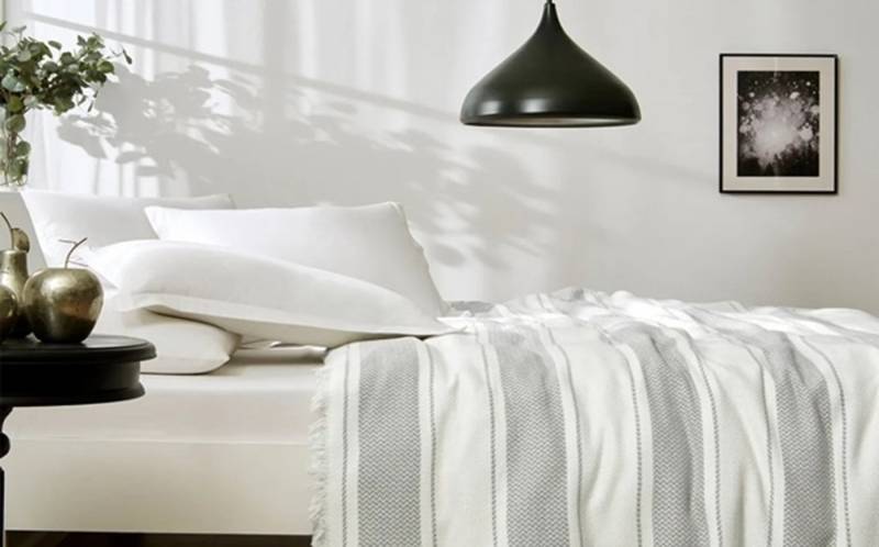 Wohndecke Wohndecke aus Biobaumwolle Stripe Handgewebt aus Biobaumwolle, Sandiik von Sandiik