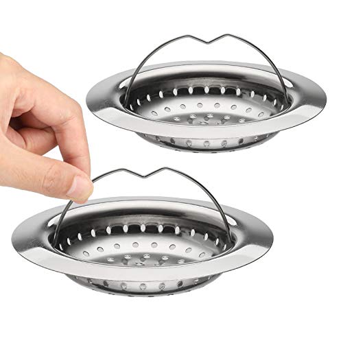 Sandiy Abflusssieb Edelstahl Küche Waschbecken Spüle Sieb 11 cm mit Griff, 2 Stück von Sandiyago