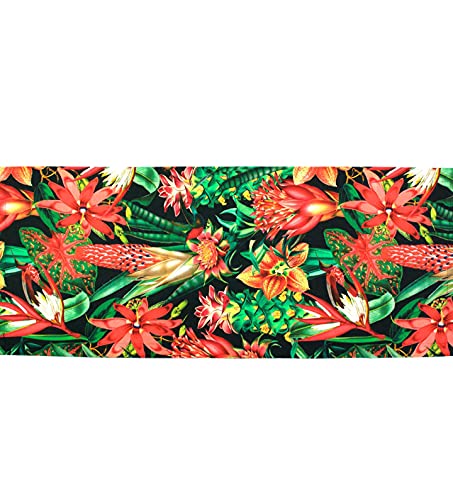 Sandner Exotic Tischläufer Baumwolle Blumen 38 x 100 cm grün rot von Sandner