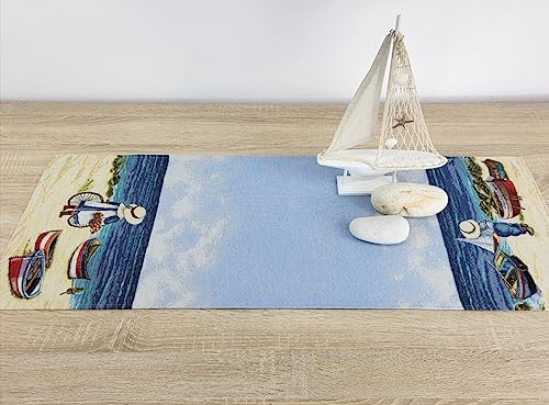 Sandner Tischläufer Gobelin Strandidylle 36 x 100 cm Läufer Tischtuch Tischdekoration, 1 Stück von Sandner