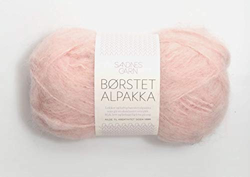 Borstet Alpakka col. 4602 powder pink ca.110 m 50 g von Sandnes Garn