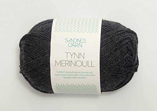 Tynn Merinoull col.1053 dark grey mottled ca.175 m 50 g von Sandnes Garn