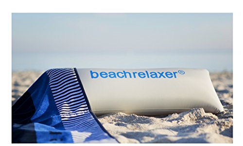 Strandtuch/Strandlaken beachrelaxer mit aufblasbarem Kissen - Streifen Blau - 185 cm x 80 cm von Sandori