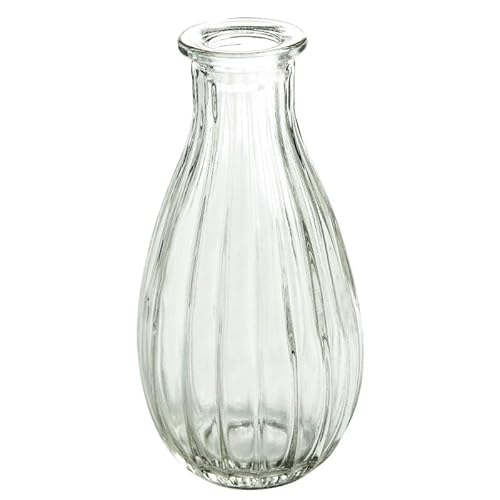 Blumenvase Rim 14,5cm. Glasflasche, kleine Vase, Glasvase für kleine Blumen Natur/KLAR von Sandra Rich GmbH