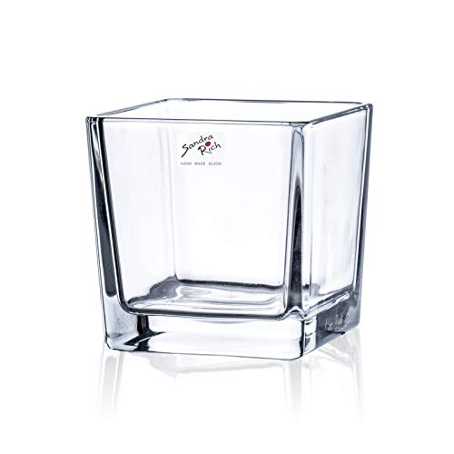 Glasvase CUBE Glasvase Teelichtglas Windlicht Vase Glas Würfel, 10 cm von Sandra Rich