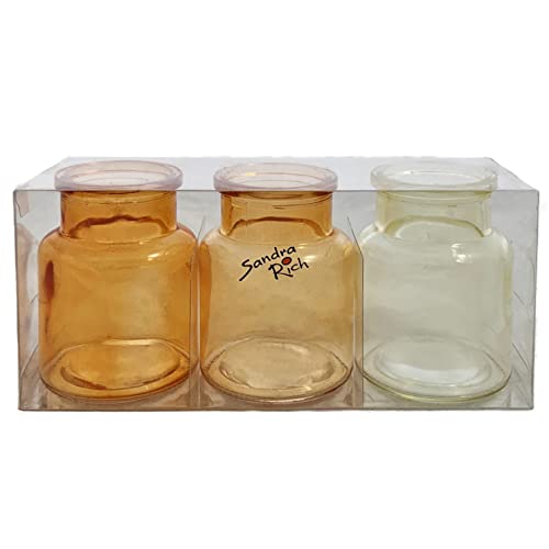 Sandra Rich GmbH Glas VASE Bottle Balanced. 3 kleine Flaschen ca 7,5 x 5,5 cm. Orange - GELB 1166-8-30 von Sandra Rich