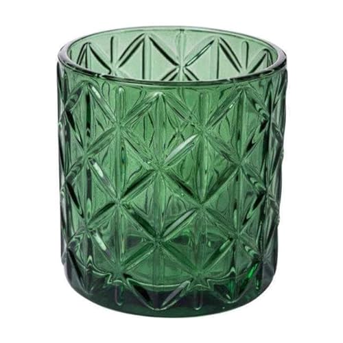Teelichthalter Noble 10cm. Teelichtglas Windlicht Kerzenglas Kerzenhalter mit Motiv GRÜN von Sandra Rich GmbH