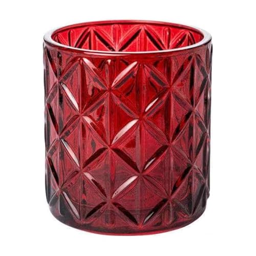 Teelichthalter Noble 10cm. Teelichtglas Windlicht Kerzenglas Kerzenhalter mit Motiv rot Burgund von Sandra Rich GmbH