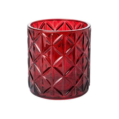 Teelichthalter Noble 8cm. Teelichtglas Windlicht Kerzenglas Kerzenhalter mit Motiv rot Burgund von Sandra Rich GmbH