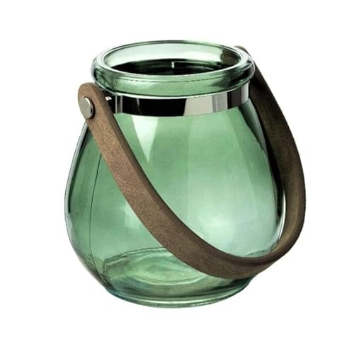 Teelichthalter aus Glas Belly 10,5cm. Teelichtglas Windlicht Kerzenhalter Kerzenglas Tischdeko für Zuhause (Grün) von Sandra Rich GmbH
