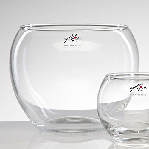 12er Set Kugelvasen, Teelichthalter Kugel Höhe 13cm D. 15cm Glas Sandra Rich von Sandra Rich