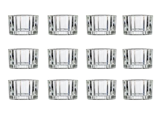 12er-Set Teelichtgläser Teelichthalter für Tischdekoration, Heimdekoration oder Hochzeiten (Hohe 34 mm x Durchmesser 54 mm) von Sandra Rich