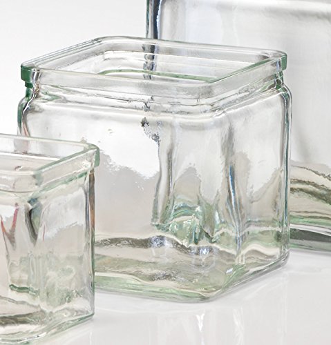 16x Glasschale RUSTIC Glasvase Windlicht Vase Glas Schale Würfel, Ø 10 cm von Sandra Rich