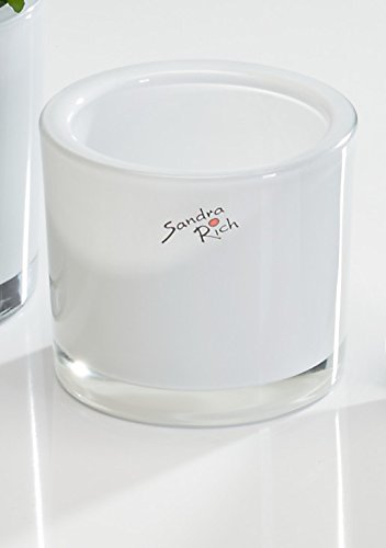 3x Windlicht Kerzenglas Blumenübertopf Glas "Spring Emotion HEAVY" 8 cm weiß von Sandra Rich