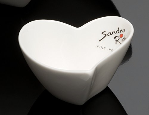 5x Porzellanschale Heart rund 7,5 x 7,5 cm von Sandra Rich von Sandra Rich