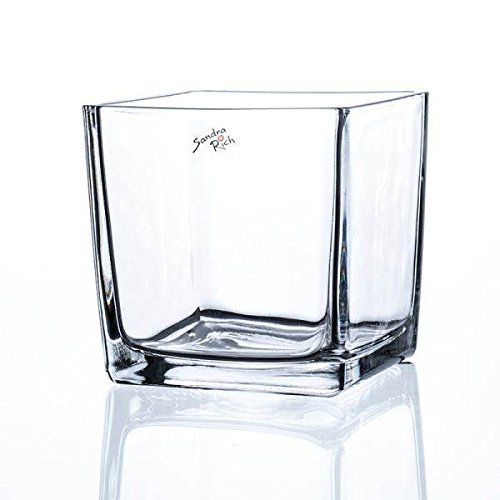 6er Set Teelichtgläser Cube H. 14cm 14x14cm Glas transparent eckig Sandra Rich von Sandra Rich