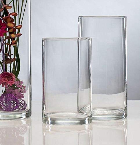 Glasvase Vase Glas Blumenvase Tischvase Zylinder 25 cm von Sandra Rich