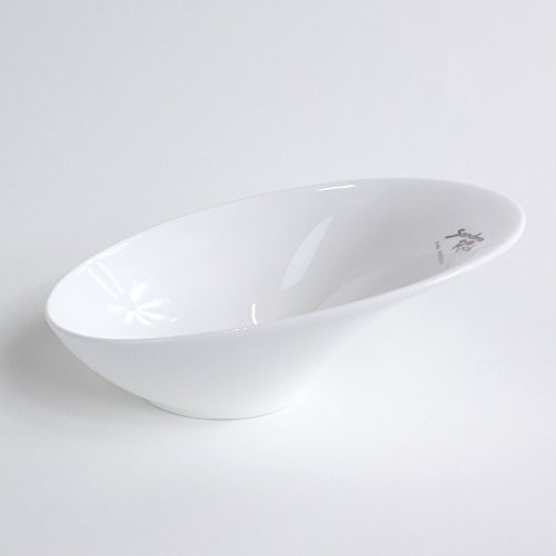 Porzellanschale Schale Teller "Oblique" weiß oval 16,5 cm x 10 cm von Sandra Rich
