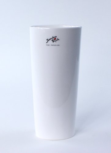 Porzellanvase OVAL Vase Porzellan Blumenvase Tischvase weiß 22 cm von Sandra Rich
