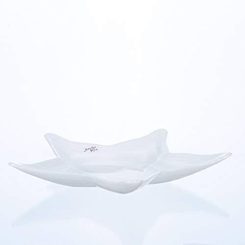 Sandra Rich, Glas- Schale Alabaster Star Plate – White 32cm Glasschale in Sternform. 1 Stück in Weiss. 2230-32-40 von Sandra Rich
