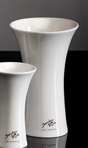 Sandra Rich 4X Porzellanvase Tulip weiß konkav 17 cm hoch Ø 10,5 cm von Sandra Rich