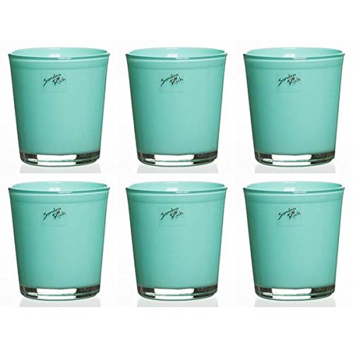 Sandra Rich 6er Set Orchideentöpfe Orchid hellblau H 13,5cm D. 12,5cm rund Glas von Sandra Rich