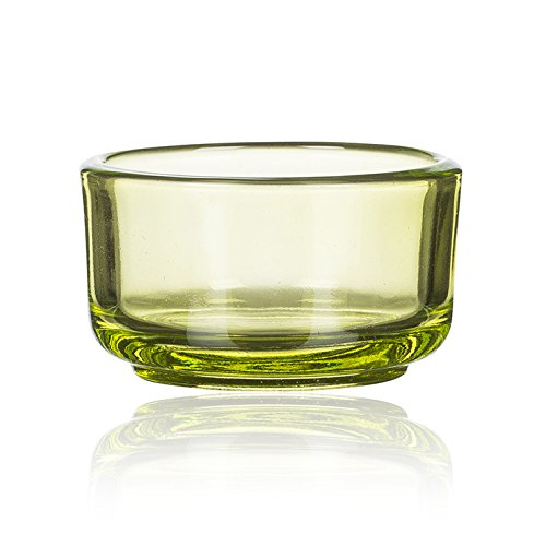 Basic TEELICHTHALTER 6 Stück. Teelicht Glas H 3 cm / 5 cm. FARBIG: Light Green 51 von Sandra Rich