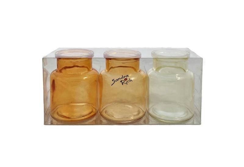 Sandra Rich Dekovase SANDRA RICH GLAS VASE BOTTLE BALANCED 3 Flaschen ca 7,5x5,5cm von Sandra Rich