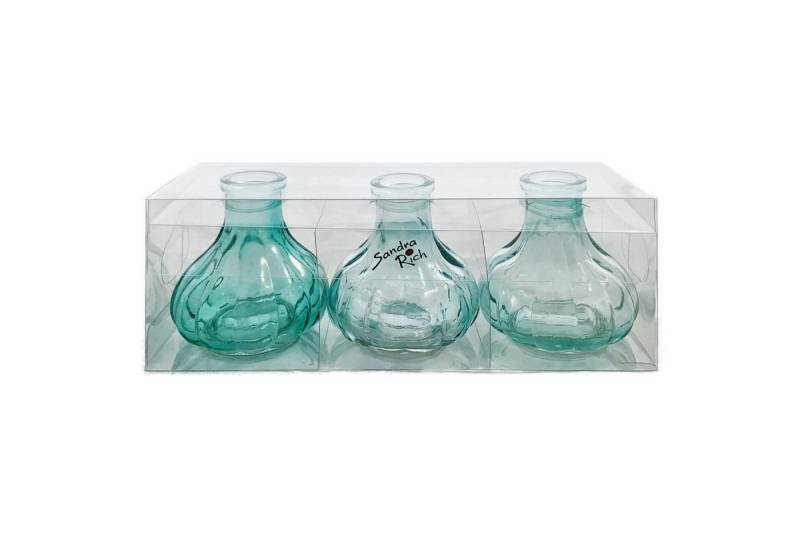 Sandra Rich Dekovase SANDRA RICH GLAS VASE BOTTLE STRIPES 3 kleine Flaschen ca 7x7cm von Sandra Rich