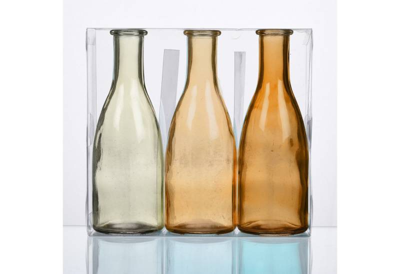 Sandra Rich Dekovase SANDRA RICH. GLAS VASE "BOTTLE groß". 3 Flaschen ca 18,5x6,5cm. von Sandra Rich