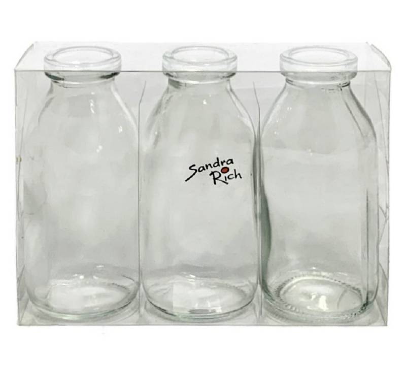 Sandra Rich Dekovase SANDRA RICH. GLAS VASE BOTTLE klein 3 Flaschen ca 10,5x5cm von Sandra Rich