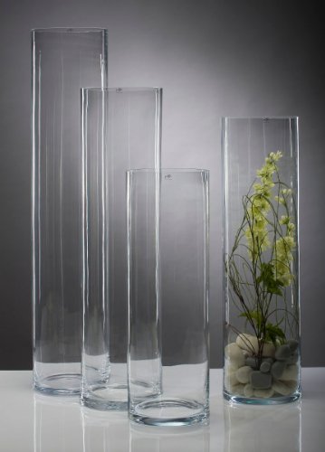 Sandra Rich Glasvase Vase Glas Blumenvase Bodenvase Zylinder groß 120 cm von Sandra Rich