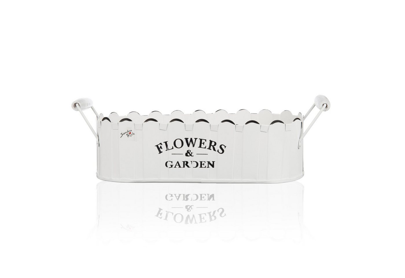 Sandra Rich Jardiniere FLOWERS & GARDEN Jardiniere Blumenkasten mit Griffen 32cm weiß von Sandra Rich