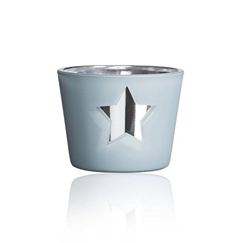 Sandra Rich Teelichthalter Mirror Star Stern H. 4,5cm D. 6cm Grey grau Glas WA von Sandra Rich