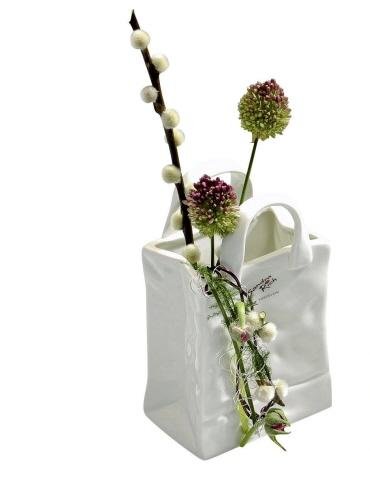 Sandra Rich Vase Tasche Blumen-Vase ø 10,5 x 7 cm, H 16,5 cm von Sandra Rich