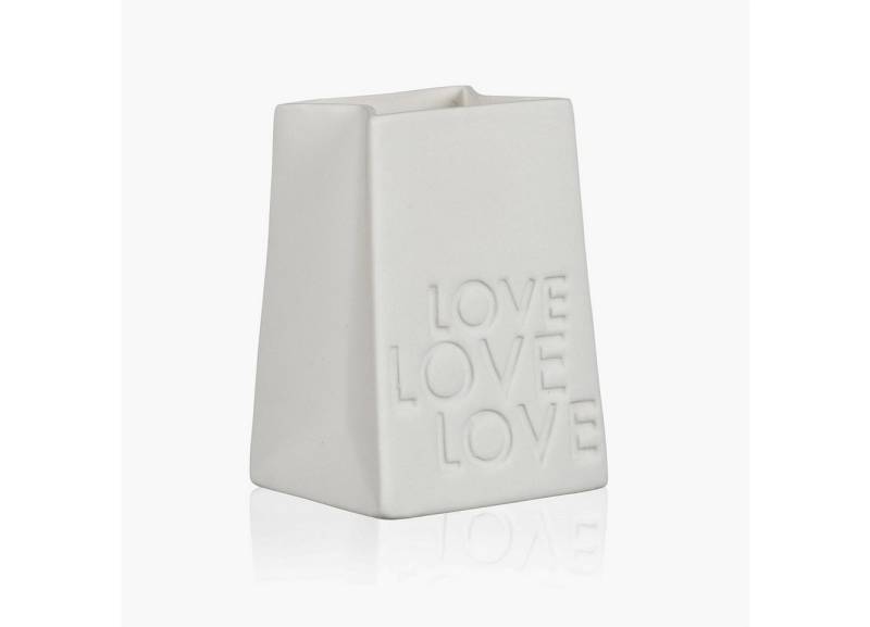 Sandra Rich Windlicht SANDRA RICH, Teelichthalter "LOVE" 10cm. Porzellan, weiß, matt. von Sandra Rich