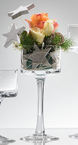 Teelichtglas Candle Light mit Fuß 20 cm Ø 9 cm von Sandra Rich . von Sandra Rich