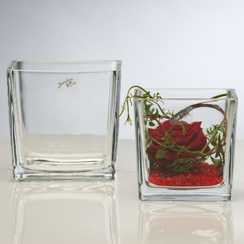 Sandra Rich Teelichter Windlicht Serie Cube Glas transparent 14 cm von Sandra Rich